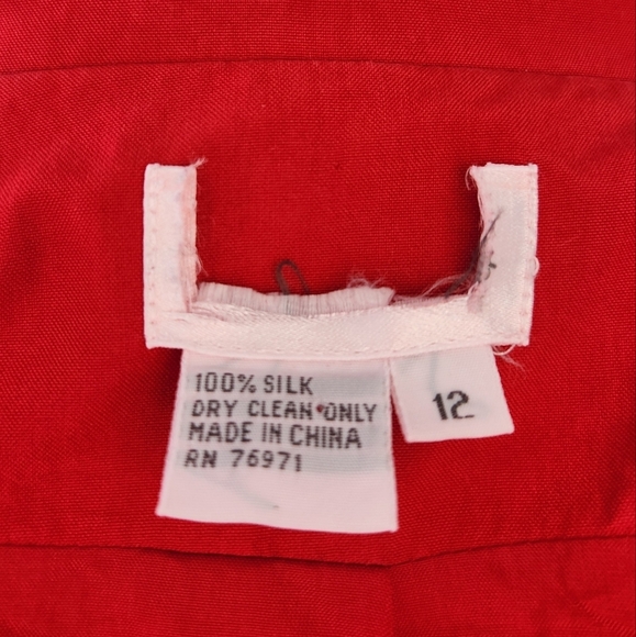 80s Red Silk Blazer Jacket - Picture 12 of 12